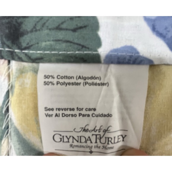 Glynda Turley Curtain Panels 2 Ruffled Garden Shabby Cottage 45"x87" Iris Tulip - Picture 3 of 5